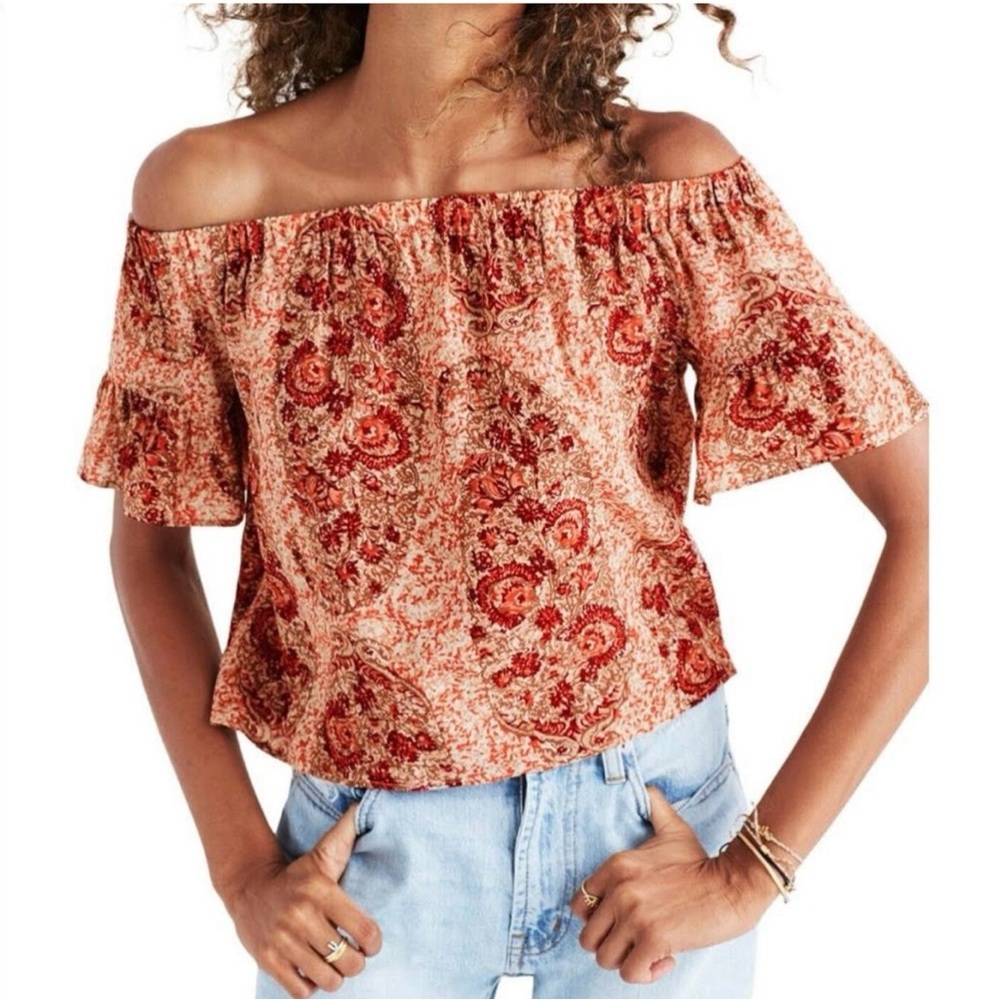 Madewell Silk Off-Shoulder Blouse